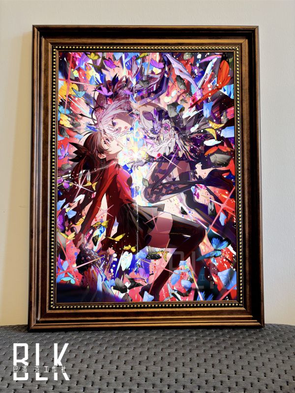 巴洛克 FateX崩壞遠阪凜紅色惡魔復古裝飾畫 
