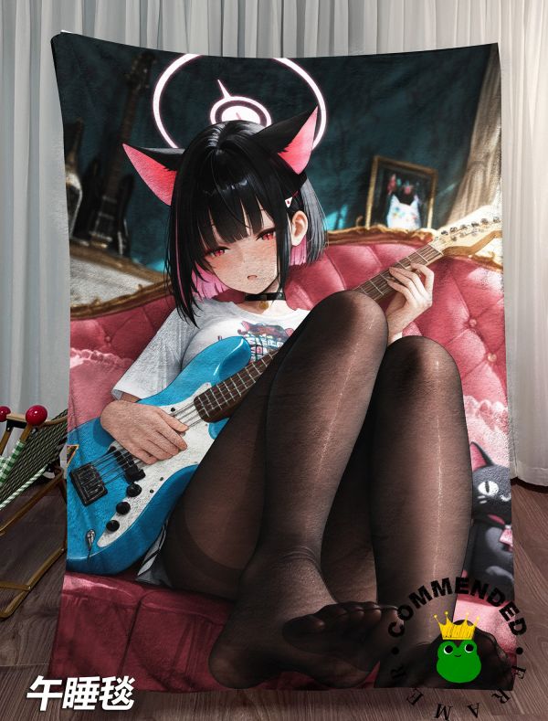 皇呱《和紗喵彈貝斯》蔚藍檔案杏山和紗樂隊的主唱裝飾畫 