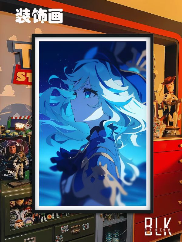 巴洛克 憂傷芙寧娜原神芙卡洛斯Furina水神裝飾畫/冰箱貼 