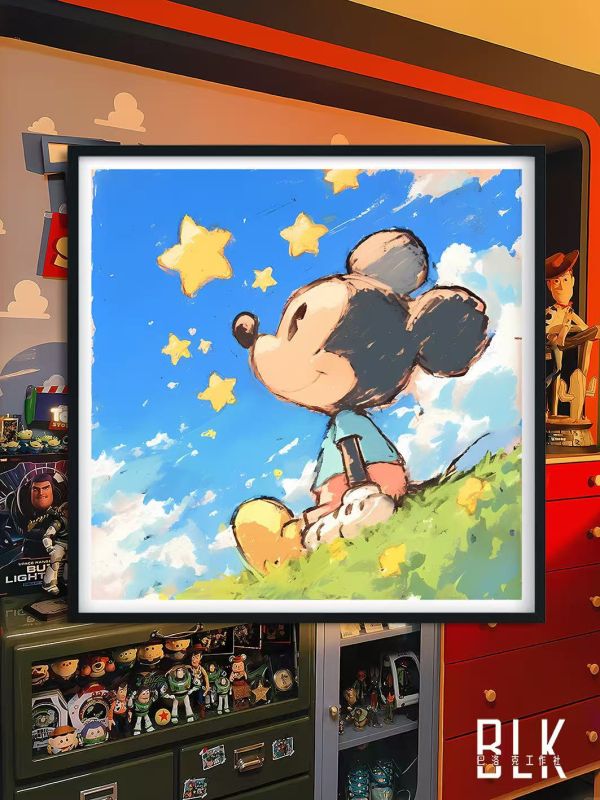 巴洛克 百變米奇米老鼠唐老鴨動漫藝術裝飾畫/亞克力冰箱貼 