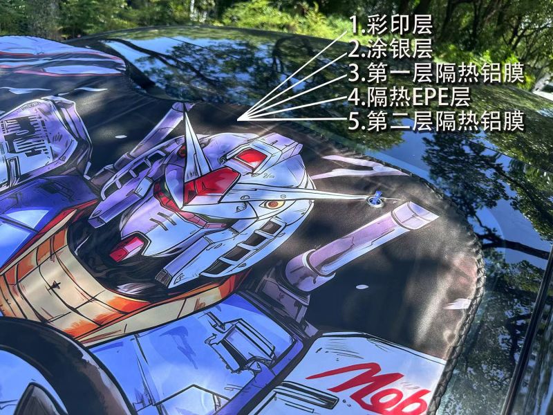 千鳥社 《汽車前擋遮陽-高達》玻璃隔熱高達Gundam扎古二次元防曬 