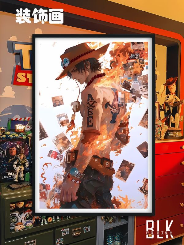 巴洛克 艾斯海賊王火拳裝飾畫/冰箱貼 