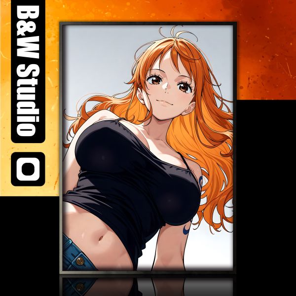 黑白畫映B&W Studio 娜美 冰箱貼&合金裝飾畫 