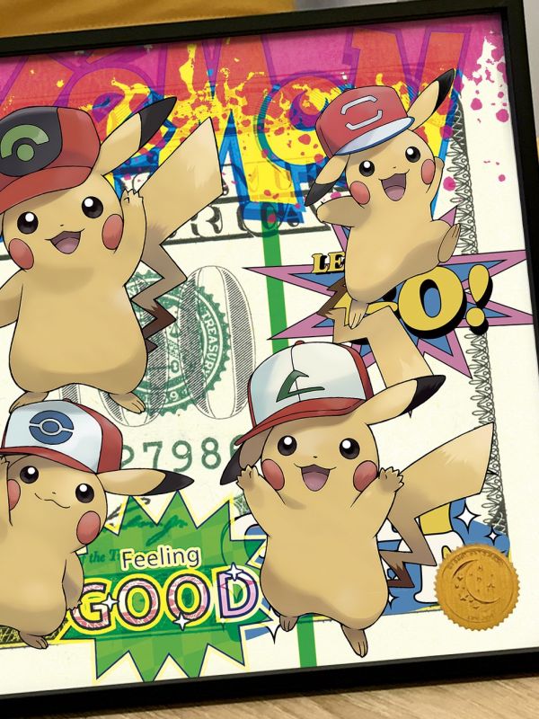 星空 《寶可夢美金版畫第三彈》神奇寶貝皮卡丘耿鬼火箭隊動漫裝飾畫 