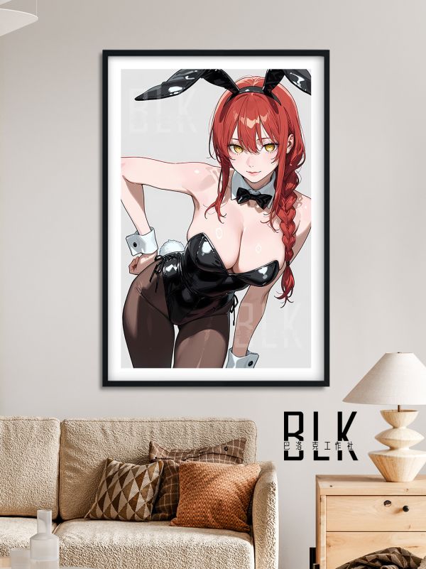 巴洛克《兔女郎瑪奇瑪》鏈鋸人蕾塞篇裝飾畫冰箱貼 