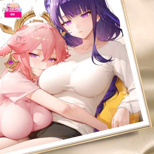 阿喵畫社 迎辰 雷電與神子高清裝飾畫 