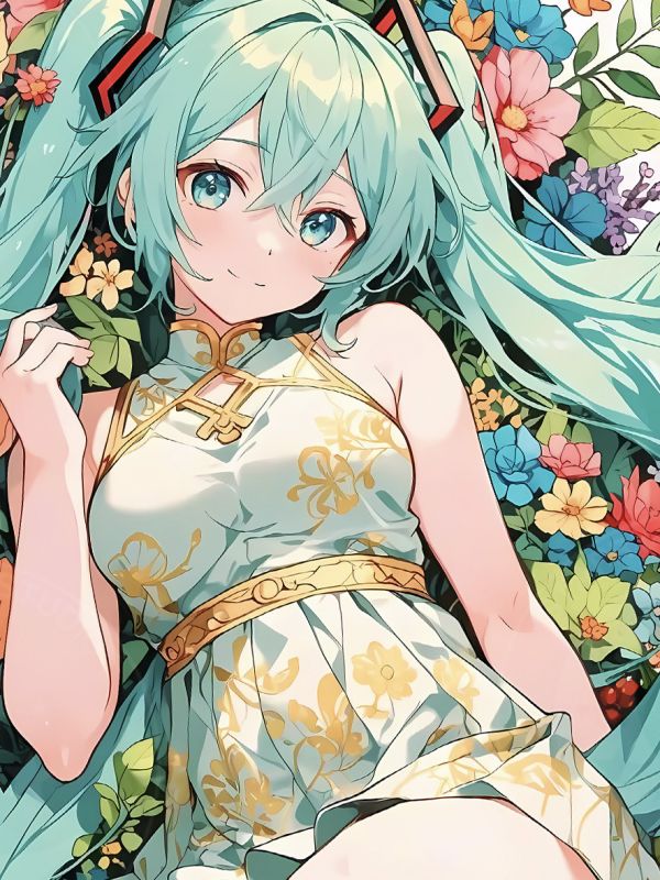 星空《花園初音》初音未來Miku公主殿下千本櫻裝飾畫 