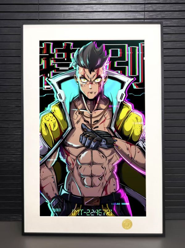 H2工作室 《大衛馬丁內斯》賽博朋克邊緣行者露西裝飾畫 