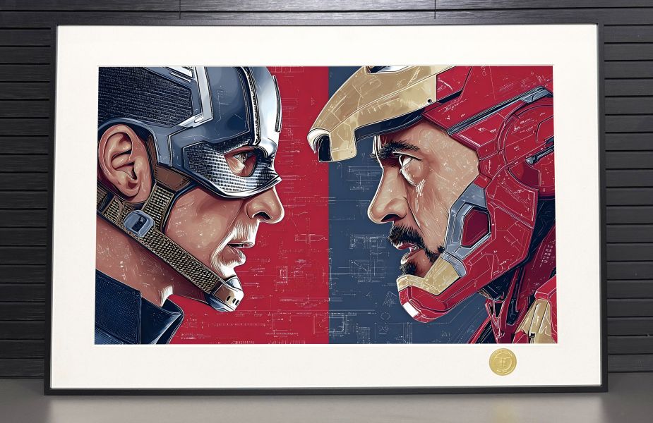 H2工作室 《鋼鐵俠美隊》復仇者聯盟漫威裝飾畫 