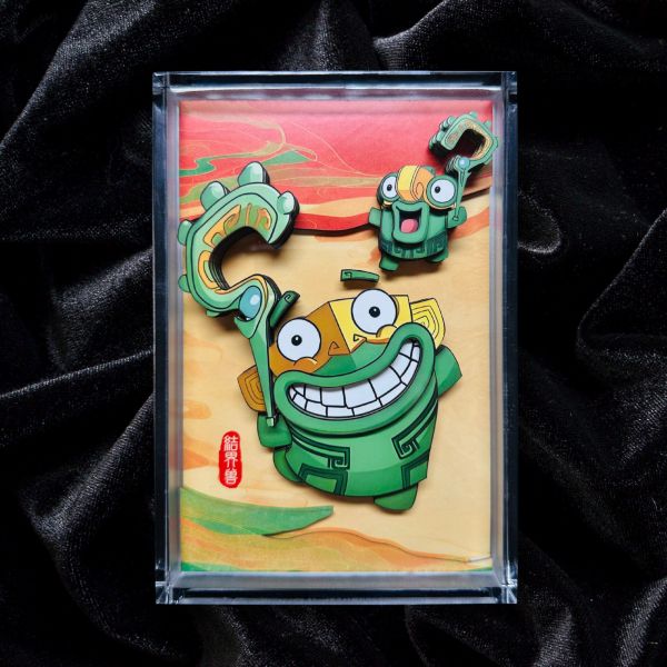 凹凸PANDA 哪吒敖丙結界獸立體紙雕水晶磚NFC創意收藏卡磚 