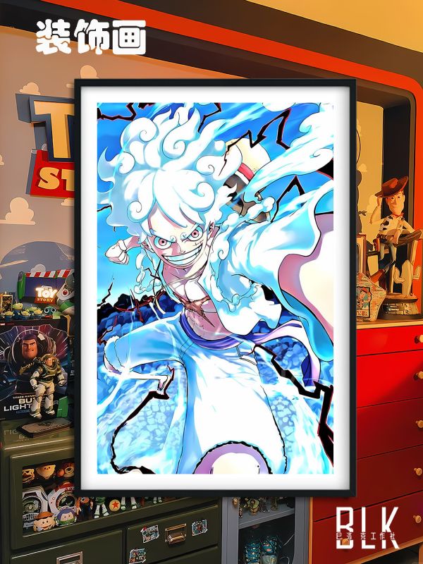 巴洛克《尼卡魯夫》草帽小子四皇五檔海賊王裝飾畫冰箱貼 