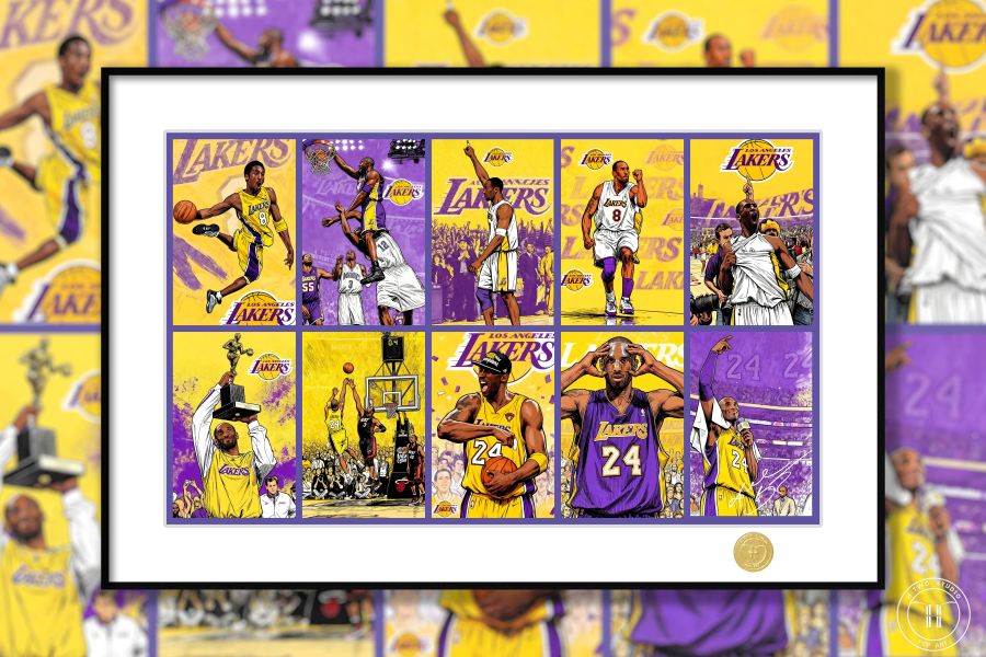 H2工作室 《科比時刻》NBA湖人隊黑曼巴裝飾畫 