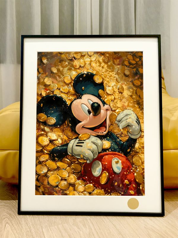 星空《金幣米老鼠》米奇迪士尼Mickey Mouse裝飾畫 