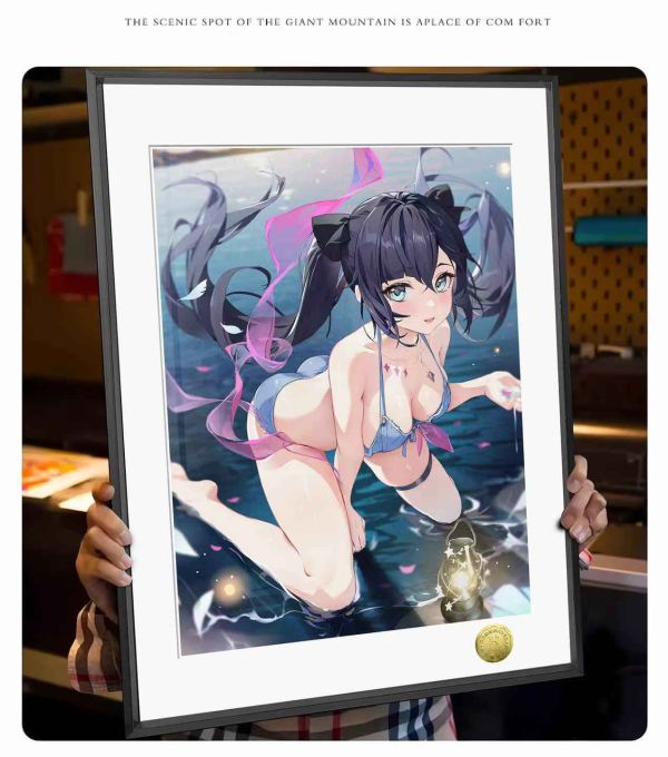 皇呱《海邊泳裝莫娜》原神蒙德神秘少女占星術士裝飾畫 