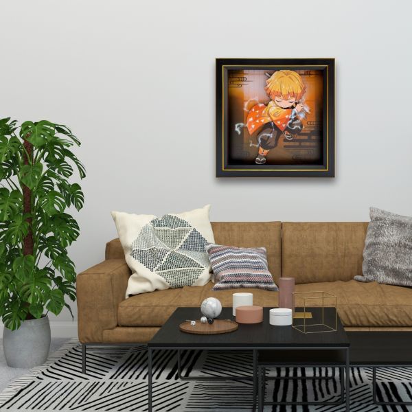 凹凸PANDA 鬼滅之刃無限城篇 B款我妻善逸立體掛畫擺臺 