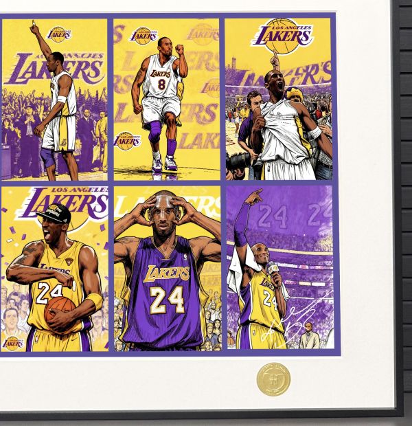H2工作室 《科比時刻》NBA湖人隊黑曼巴裝飾畫 