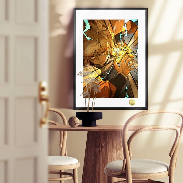 皇呱《金色閃光善逸》鬼滅之刃雷之呼吸的傳人裝飾畫 