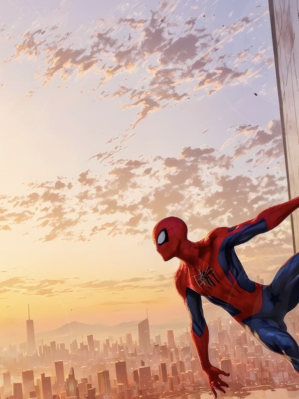 星空《城市蜘蛛俠》漫威彼得·帕克託比·馬奎爾裝飾畫 