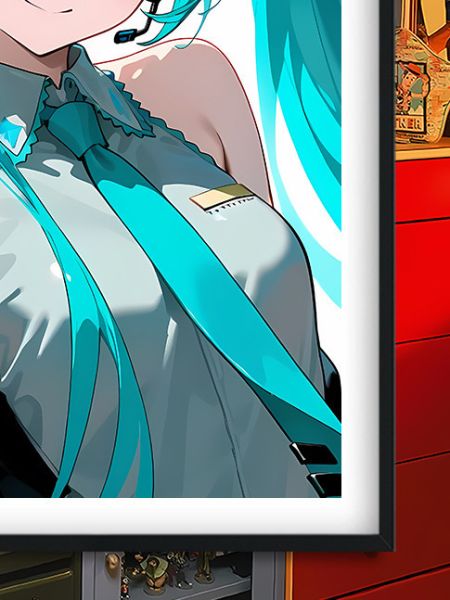 巴洛克《微笑初音》未來歌姬miku公主殿下裝飾畫冰箱貼 