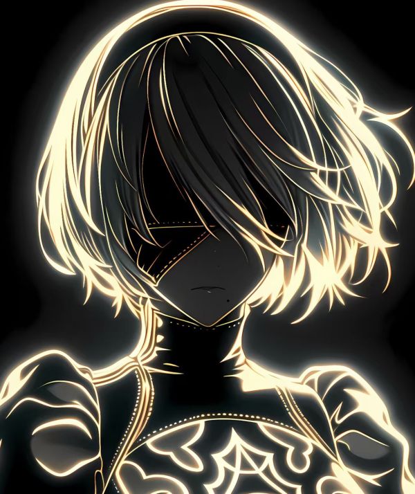 H2工作室 《2B》尼爾機械紀元尤爾哈裝飾畫 