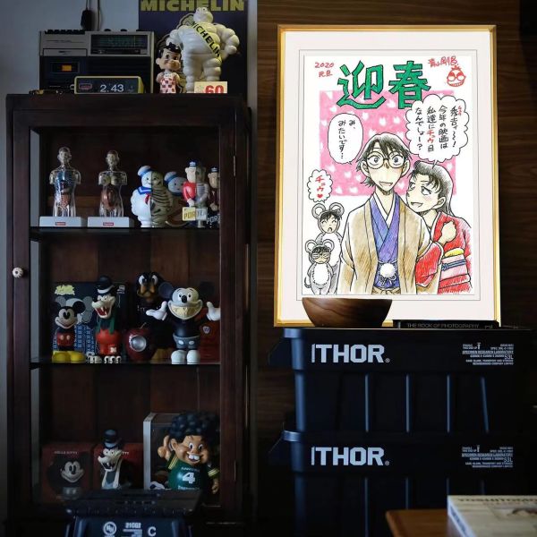 千鳥社《柯南歷年新年賀圖》 名偵探柯南新年灰原哀毛利蘭青山簽名畫 