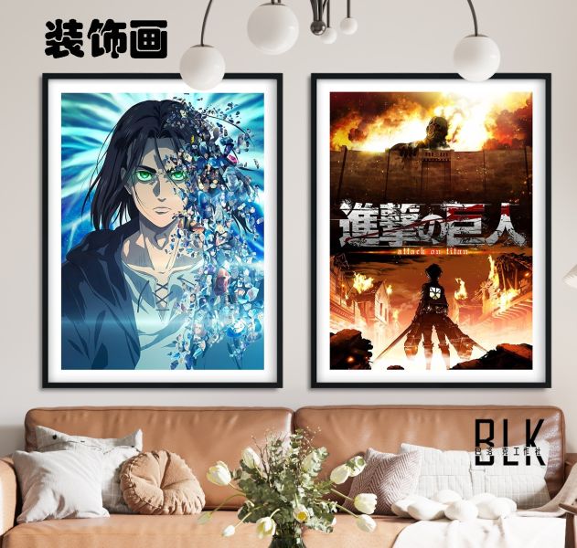 巴洛克 艾倫進擊的巨人三笠兵長調查兵團裝飾畫/冰箱貼 