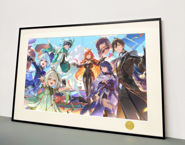 H2工作室 《六神》原神雷電將軍溫迪芙寧娜鍾離納西妲瑪薇卡裝飾畫 