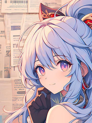 巴洛克《甘雨》Ganyu王小美循循守月苦雪裝飾畫冰箱貼 