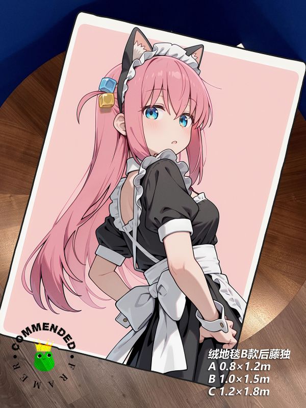 皇呱《貓耳女僕後藤獨》孤獨搖滾樂隊主音吉他兼作詞擔當貓耳女僕裝裝飾畫 