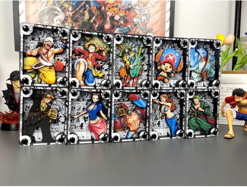 萌萌匠 海賊王魯夫草帽團方磚手工立體卡磚禮物 