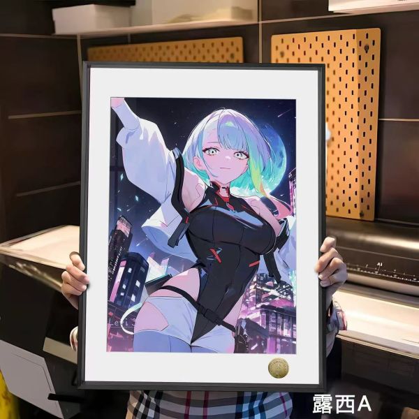皇呱《賽博朋克露西》賽博朋克邊緣行者露西Lucyna裝飾畫 