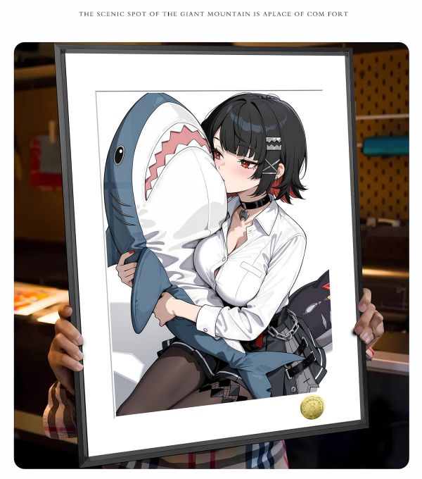 皇呱《可愛萌妹艾蓮·喬》絕區零鯊魚女僕裝飾畫 