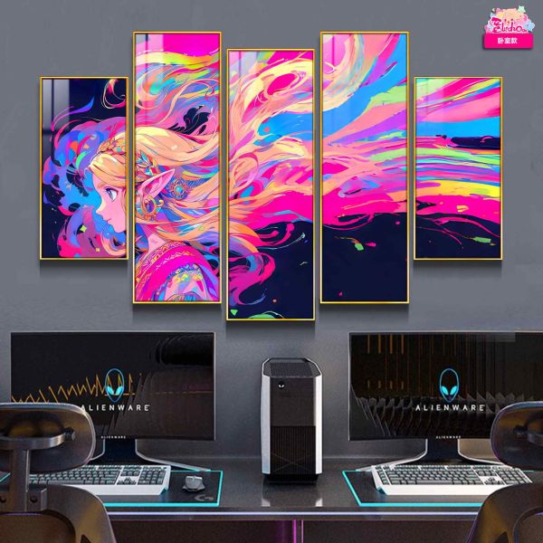 阿喵畫社 塞爾達公主五幅異形套組裝飾畫 