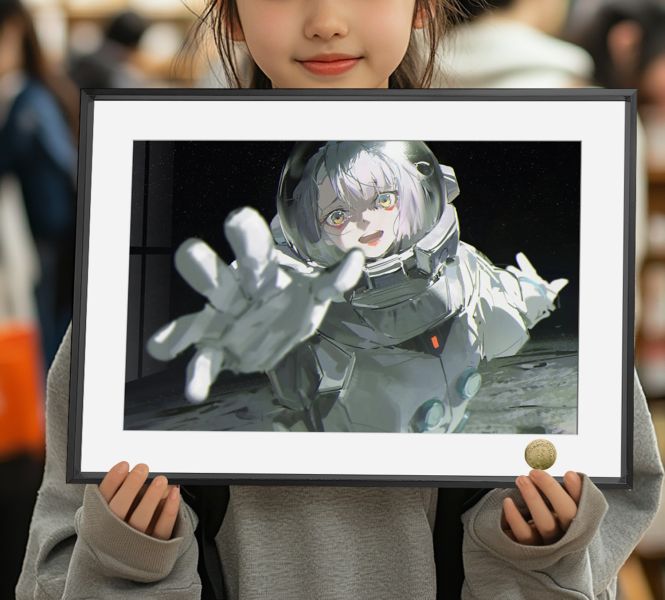 皇呱《賽博朋克露西》賽博浪客神秘的網絡黑客裝飾畫 