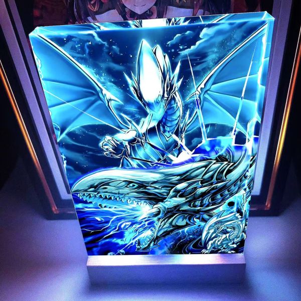 阿喵畫社 青眼白龍1.9cm特效發光展示磚 