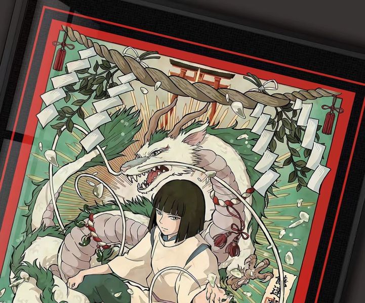 千鳥社《千與 小白龍》千與千尋宮崎駿神隱少女小白龍裝飾畫 