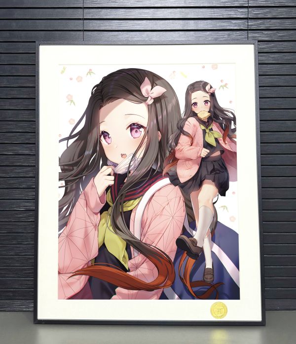 H2工作室《禰豆子》鬼滅之刃竈門炭治郎我妻善逸裝飾畫 