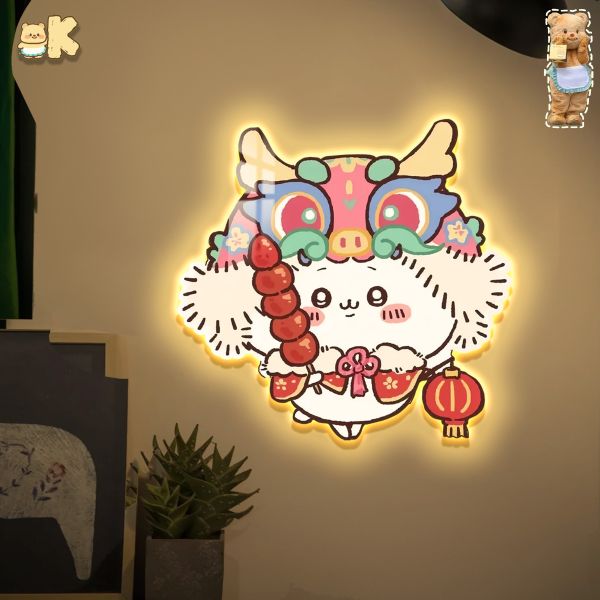 阿喵畫社 舞獅吉伊烏薩奇燈帶畫 