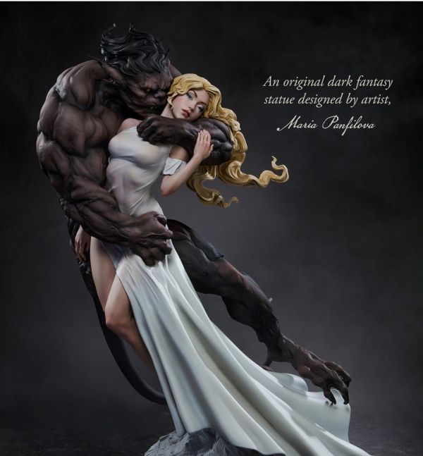 正版授權 Sideshow 46cm 美女與野獸 