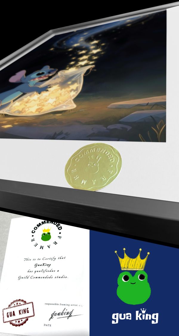 皇呱《史迪仔放飛星空》星際寶貝可愛藍色外星小怪物裝飾畫 