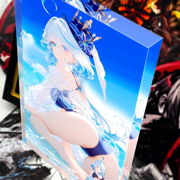 阿喵畫社 海風吹吹 芙寧娜 23cm大號透明收藏透明磚 