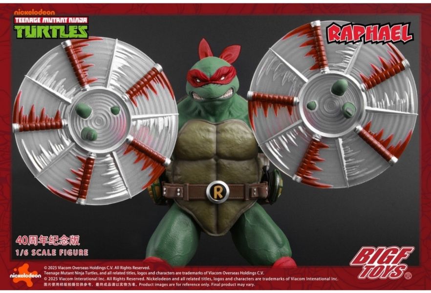 正版授權 BIGFTOYS 1/6 忍者龜 拉斐爾 40週年紀念款 