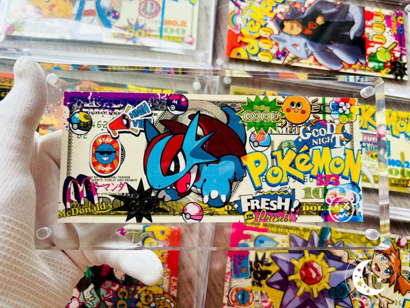 星空-《寶可夢巨金怪美金版畫磚》暴飛龍烈咬陸鯊神奇寶貝 