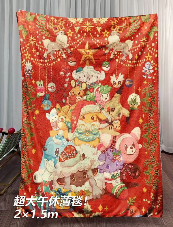 千鳥社 《寶可夢聖誕》皮卡丘謎擬丘聖誕午睡毯地毯裝飾畫 