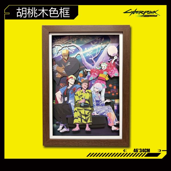 凹凸PANDA 賽博朋克邊緣行者Cyberpunk櫻花節3D手工紙藝立體畫 