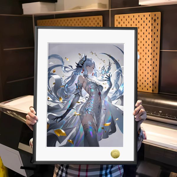 皇呱 《雲鶴申鶴》冰肌玉骨同人周邊裝飾畫 