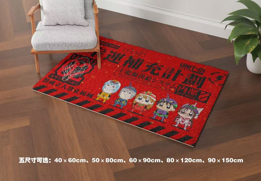 千鳥社《EVA圈絲入戶地墊》新世紀福音戰士明日香綾波麗新年大門地毯 