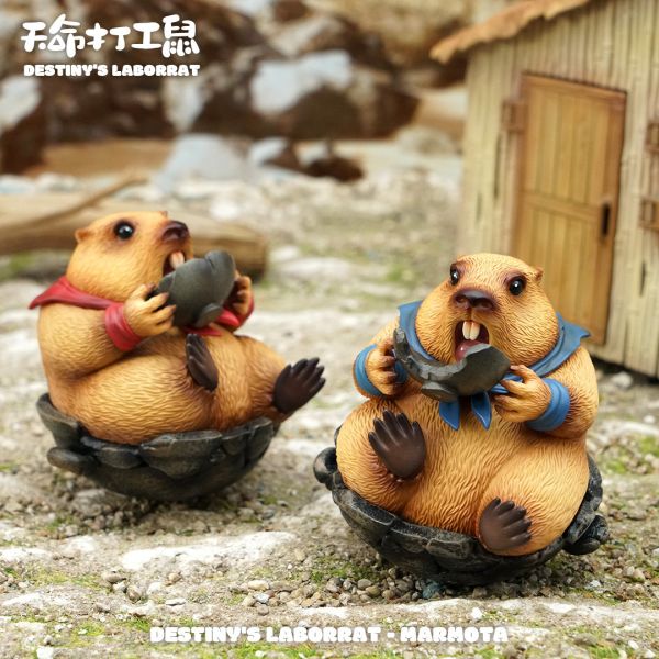 傑刻動漫×動物幫幫 土撥鼠潮玩桌面擺件 