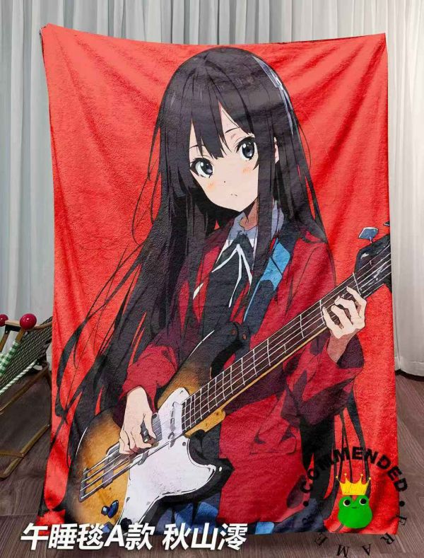 皇呱 《秋山澪&平澤唯》輕音少女K-on 輕音部放學後茶會滑滑蛋周邊午睡毯地毯 