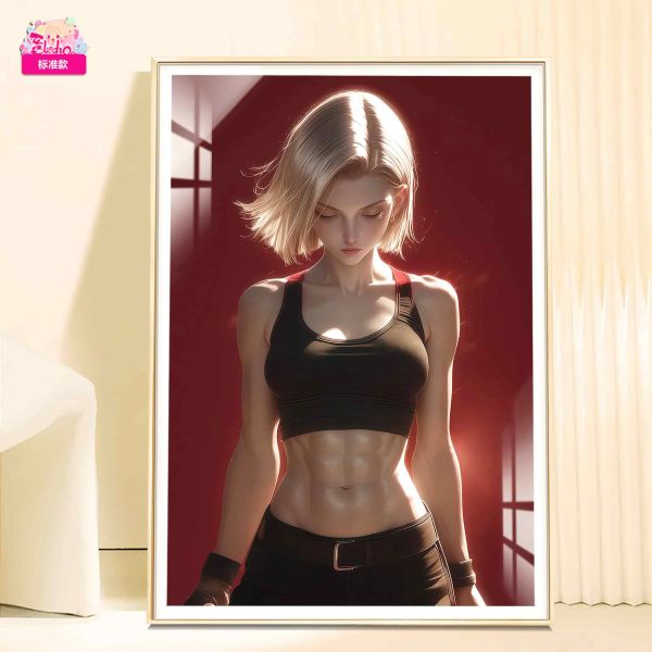 阿喵畫社 女明星 人造人18號薔薇裝飾畫 